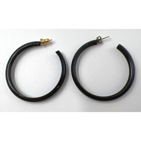 4 Pairs Hoop Pierced Earrings Red Green Black Blue - Picture 6 of 6